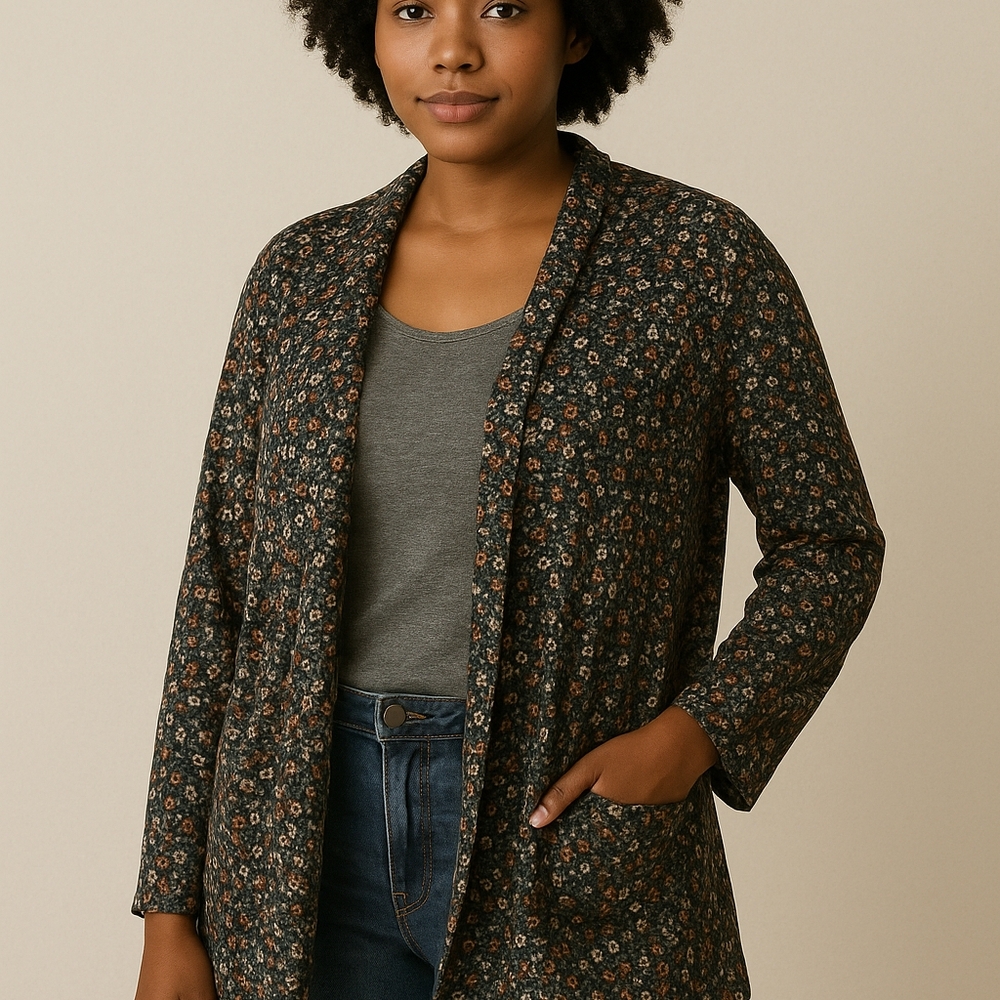 American Vintage Floral Belted Cardigan Jacket - Size M/L